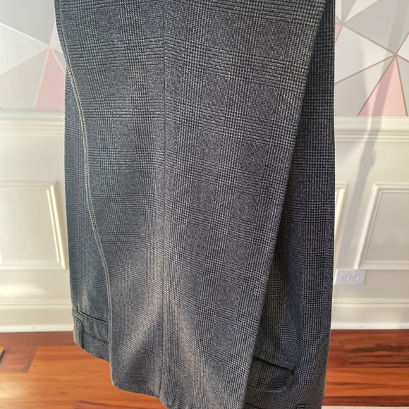 Next Mens 34R Formal Suit Dress Pants / Trousers Check Tapered Grey - Like New! - Picture 13 of 13